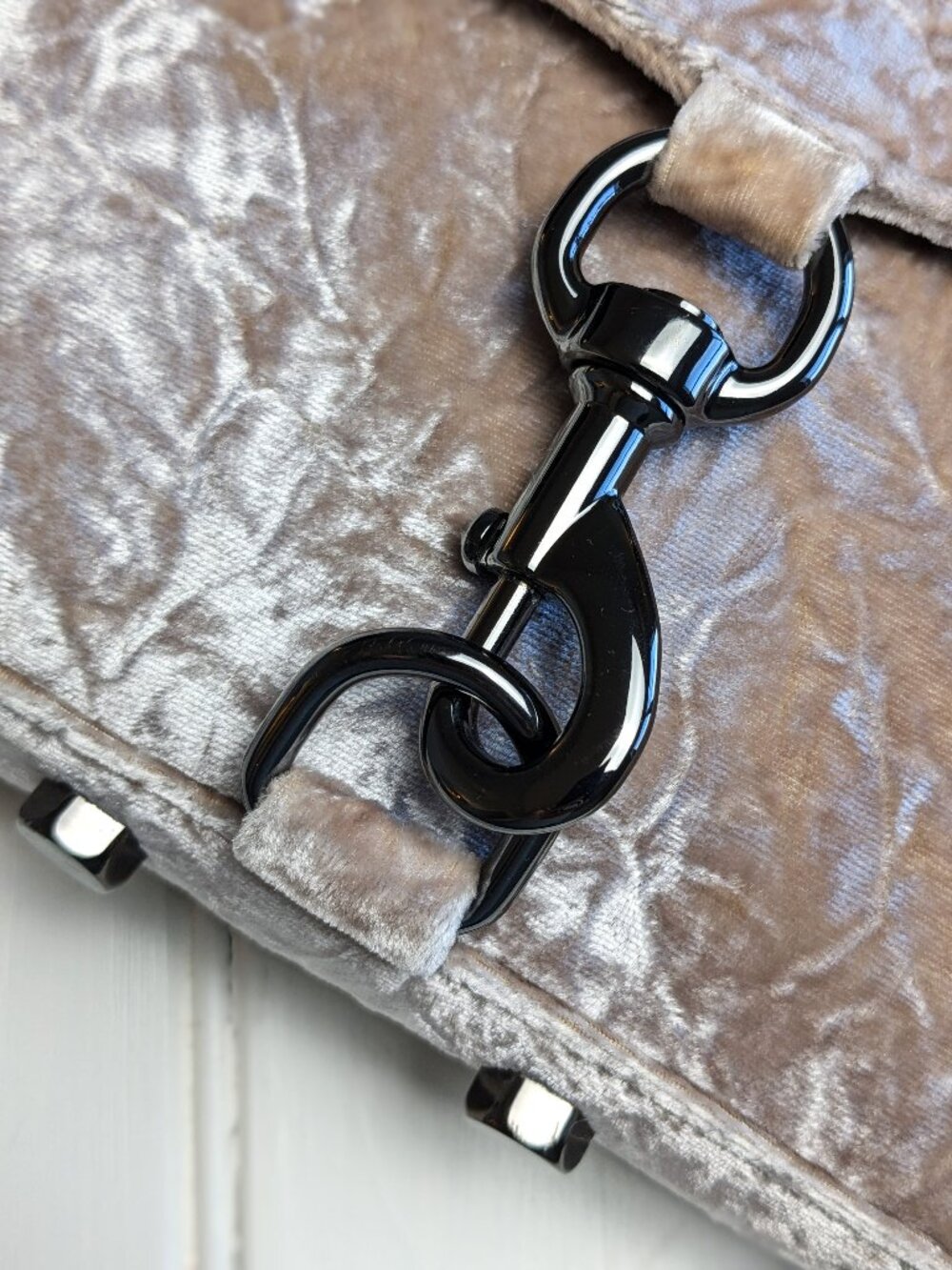 REBECCA MINKOFF Velvet Mini MAC Crossbody Clutch Putty NWT - Picture 8 of 13